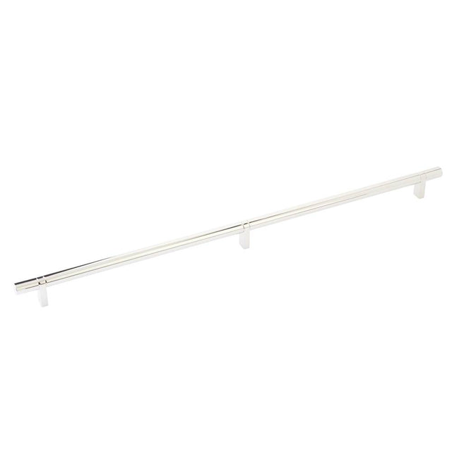 Emtek - Select Cabinet Pull 20'' C-C, Rectangular Bar Stem US14, Smooth Bar US14 - Polished Nickel Lifetime,Polished Nickel Lifetime