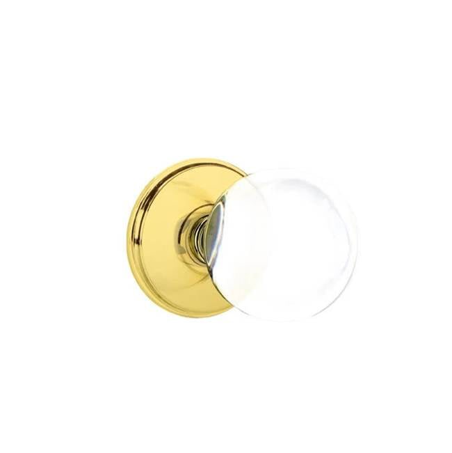 Emtek - Concealed, Privacy, Watford Rosette, Bristol Crystal Knob, US3 - Polished Brass