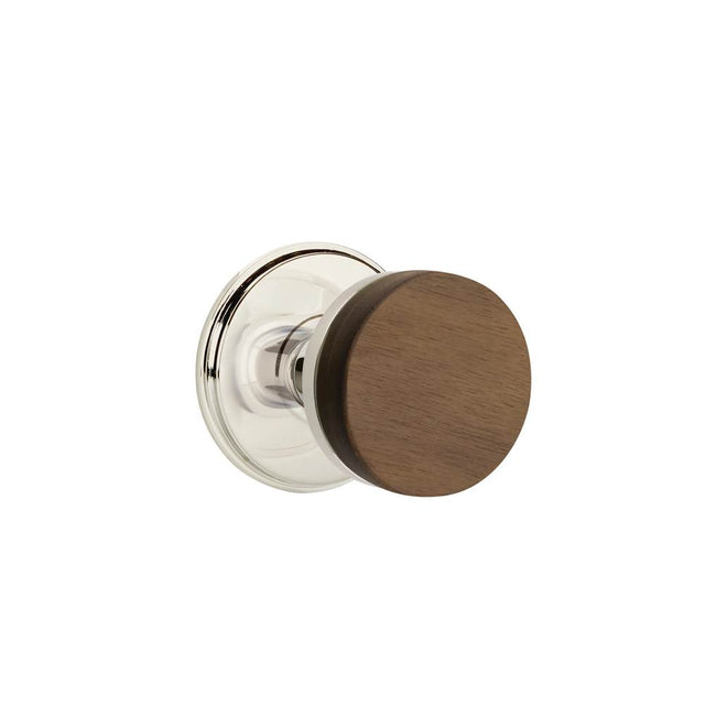 Emtek - Select Privacy, Watford Rosette US14, Conical Stem US14, Dark Walnut Knob - Polished Nickel