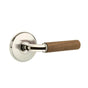 Emtek - Select Passage, Watford Rosette US14, R-Bar Stem US14, Dark Walnut Handle, RH - Polished Nickel