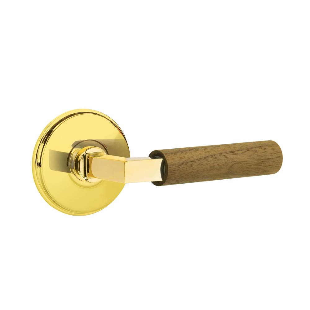 Emtek - Concealed Fastener, Select Privacy, Watford Rosette US3NL, L-Square Stem US3NL, Dark Walnut Handle - Unlacquered Brass