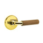 Emtek - Select Passage, Watford Rosette US3NL, R-Bar Stem US3NL, Dark Walnut Handle, RH - Unlacquered Brass
