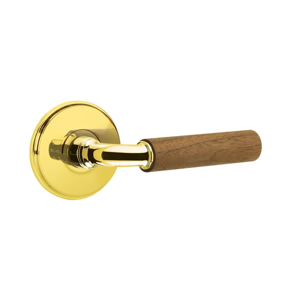 Emtek - Concealed Fastener, Select Privacy, Watford Rosette US3NL, R-Bar Stem US3NL, Dark Walnut Handle - Unlacquered Brass