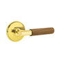 Emtek - Select Passage, Watford Rosette US3NL, T-Bar Stem US3NL, Dark Walnut Handle, LH - Unlacquered Brass