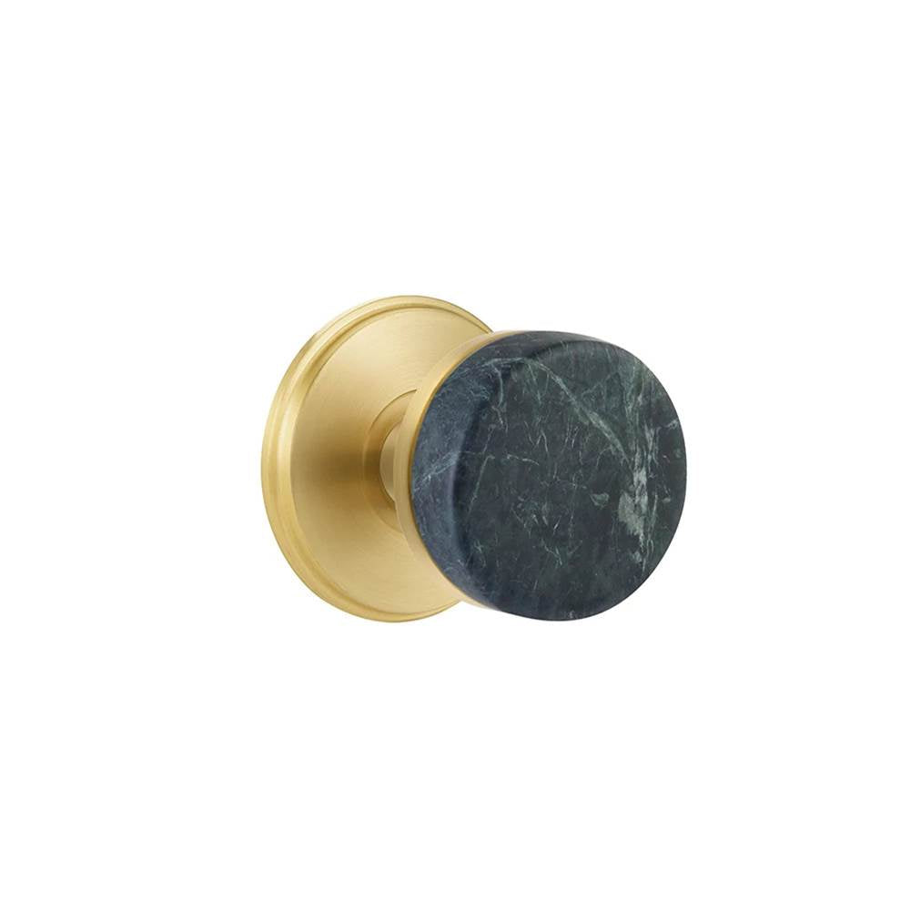 Emtek - Select Passage, Watford Rosette US4, Conical Stem US4, Green Marble Knob - Satin Brass