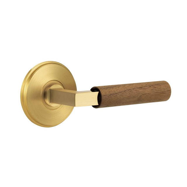 Emtek - Select Passage, Watford Rosette US7, L-Square Stem US7, Dark Walnut Handle, LH - French Antique