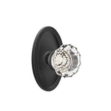 Emtek - Passage, Oval Rosette, Astoria Crystal Knob, US19 - Flat Black