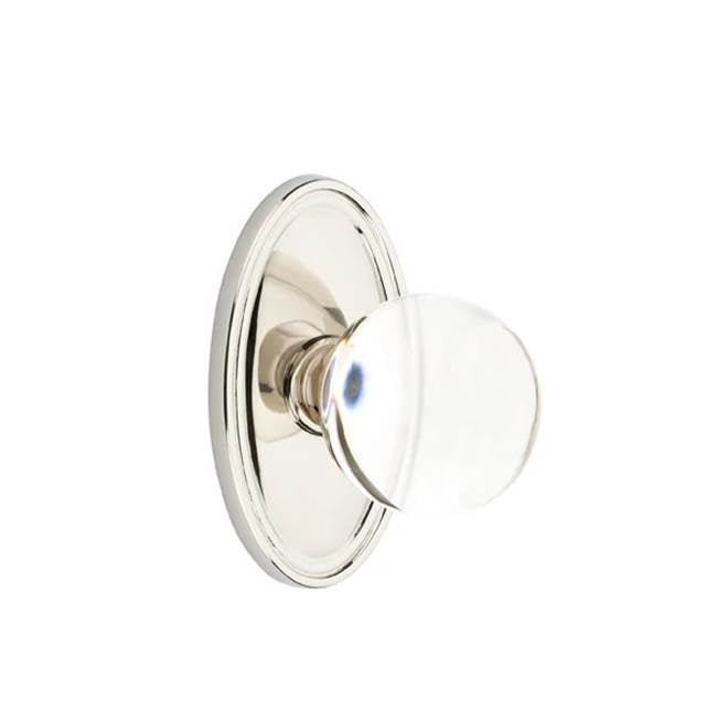 Emtek - Privacy, Oval Rosette, Bristol Crystal Knob, US14 - Polished Nickel