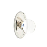 Emtek - Privacy, Oval Rosette, Bristol Crystal Knob, US14 - Polished Nickel