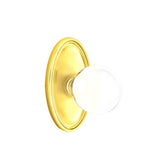 Emtek - Dummy, Oval Rosette, Bristol Knob, US3 Lifetime - Polished Brass