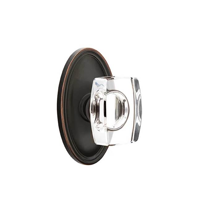 Emtek - Privacy, Oval Rosette, Windsor Crystal Knob, US10B - Oil Rubbed Bronze