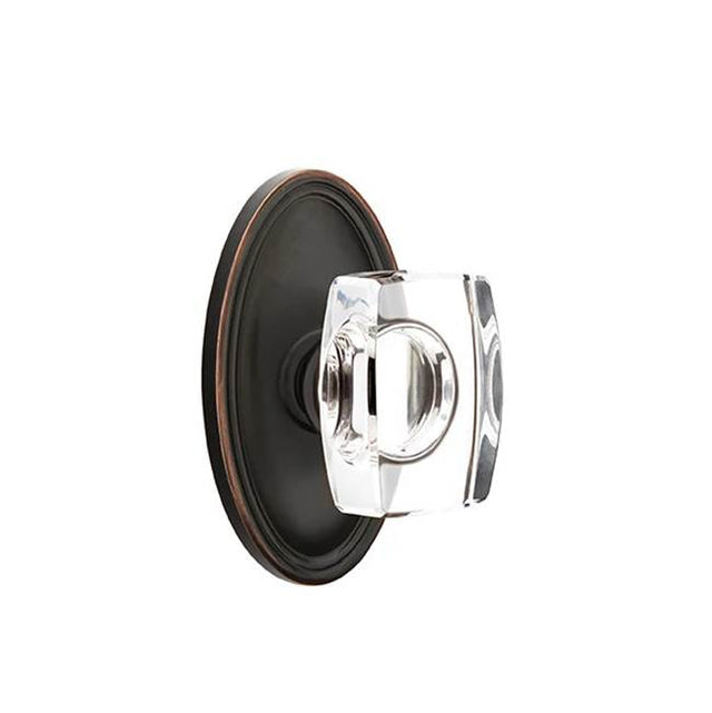 Emtek - Dummy, Oval Rosette, Windsor Crystal Knob, US10B - Oil Rubbed Bronze