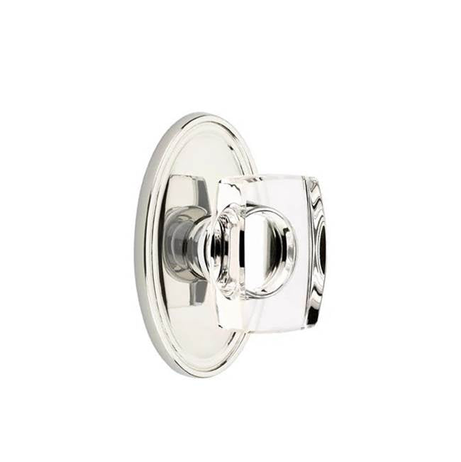Emtek - Dummy, Oval Rosette, Windsor Crystal Knob, US14 - Polished Nickel