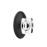 Emtek - Passage, Oval Rosette, Windsor Crystal Knob, US19 - Flat Black