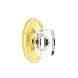 Emtek - Privacy, Oval Rosette, Windsor Crystal Knob, US3NL - Unlacquered Brass