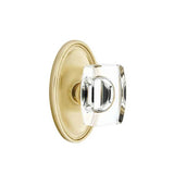 Emtek - Passage, Oval Rosette, Windsor Crystal Knob, US4 - Satin Brass