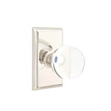 Emtek - Passage, Rectangular Rosette, Bristol Crystal Knob, US14 - Polished Nickel