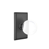 Emtek - Passage, Rectangular Rosette, Bristol Crystal Knob, US19 - Flat Black
