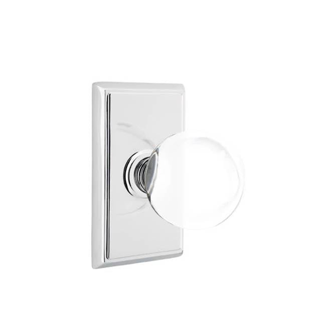 Emtek - Passage, Rectangular Rosette, Bristol Crystal Knob, US26 - Polished Chrome