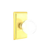 Emtek - Passage, Rectangular Rosette, Bristol Crystal Knob, US3NL - Unlacquered Brass