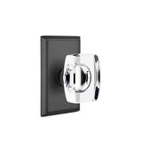 Emtek - Concealed, Privacy, Rectangular Rosette, Windsor Crystal Knob, US19 - Flat Black