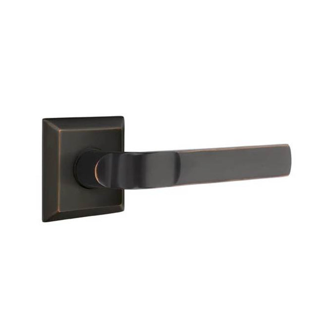 Emtek - Privacy, Quincy Rosette, Aston Lever, LH, US10B - Oil Rubbed Bronze