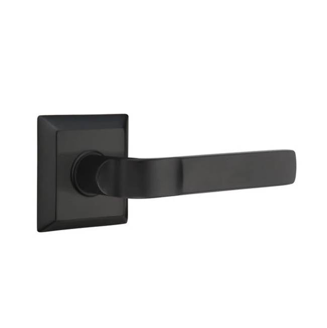 Emtek - Concealed, Privacy, Quincy Rosette, Aston Lever, US19 - Flat Black