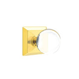 Emtek - Concealed Fastener, Passage, Quincy Rosette, Bristol Crystal Knob, US3NL - Unlacquered Brass
