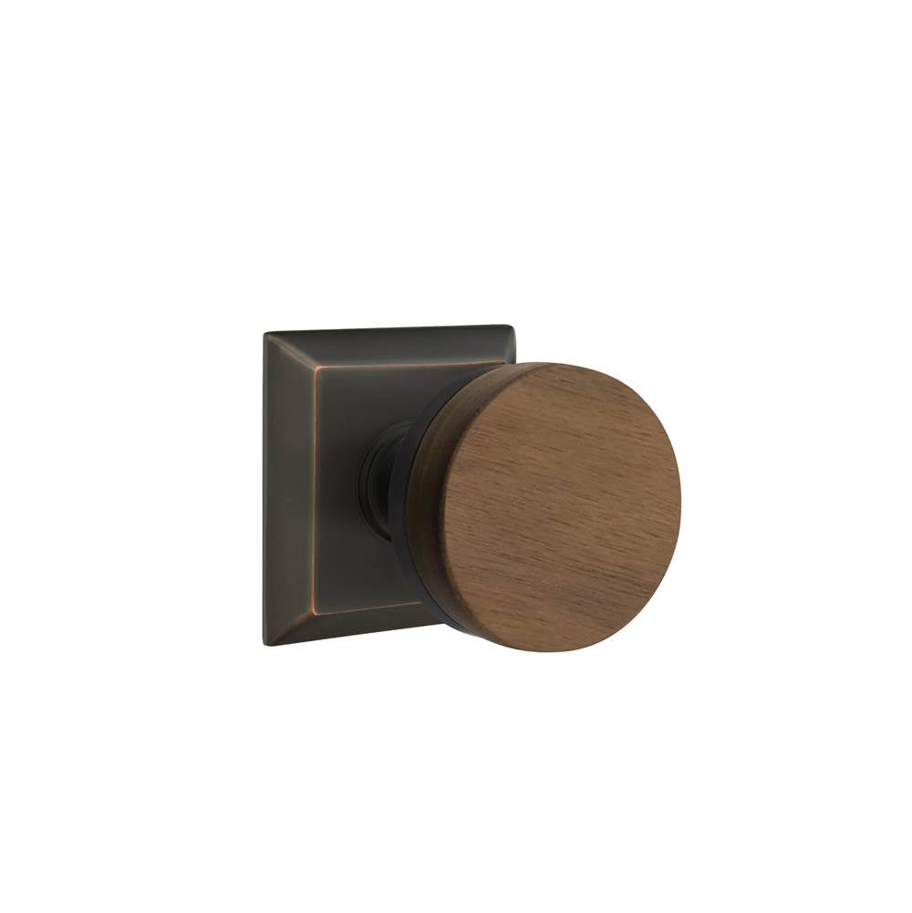 Emtek - Concealed Fastener, Select Privacy, Quincy Rosette US10B, Conical Stem US10B, Dark Walnut Knob - Oil Rubbed Bronze