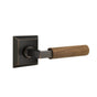Emtek - Select Dummy, Quincy Rosette US10B, L-Square Stem US10B, Dark Walnut Handle - Oil Rubbed Bronze