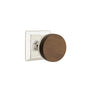 Emtek - Select Privacy, Quincy Rosette US14, Conical Stem US14, Dark Walnut Knob - Polished Nickel