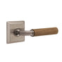 Emtek - Select Privacy, Quincy Rosette US15A, R-Bar Stem US15A, Dark Walnut Handle, LH - Pewter