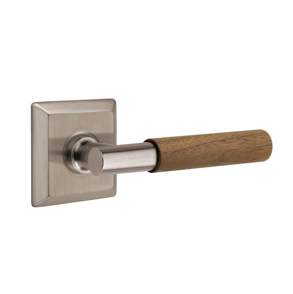 Emtek - Concealed Fastener, Select Passage, Quincy Rosette US15A, T-Bar Stem US15A, Dark Walnut Handle - Pewter