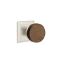 Emtek - Select Privacy, Quincy Rosette US15, Conical Stem US15, Dark Walnut Knob - Satin Nickel