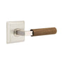 Emtek - Select Passage, Quincy Rosette US15, L-Square Stem US15, Dark Walnut Handle, LH - Satin Nickel