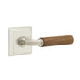 Emtek - Select Privacy, Quincy Rosette US15, R-Bar Stem US15, Dark Walnut Handle, LH - Satin Nickel
