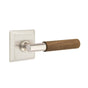 Emtek - Select Passage, Quincy Rosette US15, T-Bar Stem US15, Dark Walnut Handle, LH - Satin Nickel