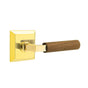 Emtek - Select Dummy, Quincy Rosette US3NL, L-Square Stem US3NL, Dark Walnut Handle - Unlacquered Brass