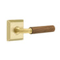 Emtek - Select Passage, Quincy Rosette US4, R-Bar Stem US4, Dark Walnut Handle, LH - Satin Brass