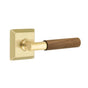 Emtek - Concealed Fastener, Select Privacy, Quincy Rosette US4, T-Bar Stem US4, Dark Walnut Handle - Satin Brass