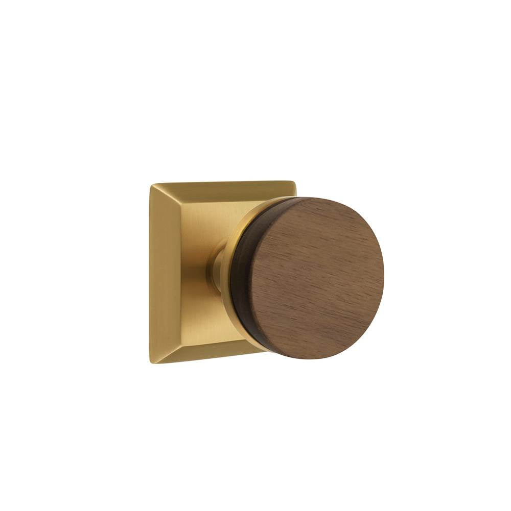 Emtek - Select Privacy, Quincy Rosette US7, Conical Stem US7, Dark Walnut Knob - French Antique