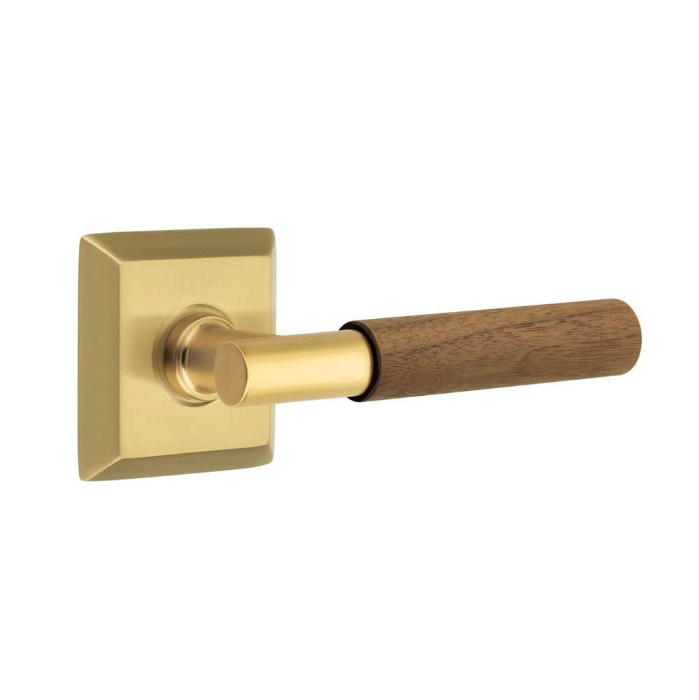 Emtek - Select Privacy, Quincy Rosette US7, T-Bar Stem US7, Dark Walnut Handle, RH - French Antique