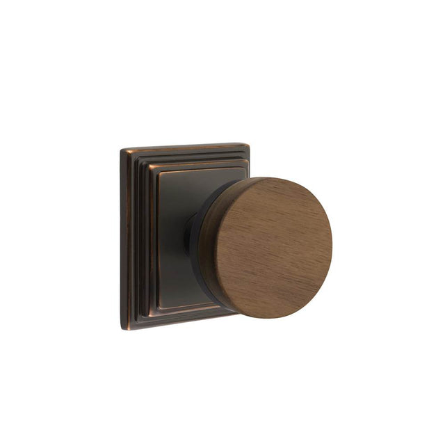 Emtek - Select Dummy, Wilshire Rosette US10B, Conical Stem US10B, Dark Walnut Knob - Oil Rubbed Bronze