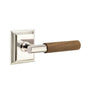 Emtek - Select Passage, Wilshire Rosette US14, T-Bar Stem US14, Dark Walnut Handle, RH - Polished Nickel