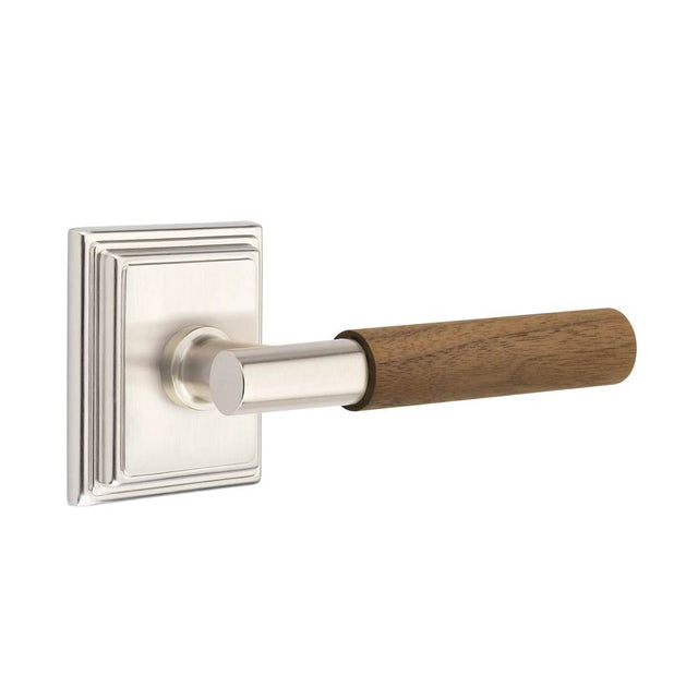 Emtek - Select Dummy, Wilshire Rosette US15, T-Bar Stem US15, Dark Walnut Handle - Satin Nickel