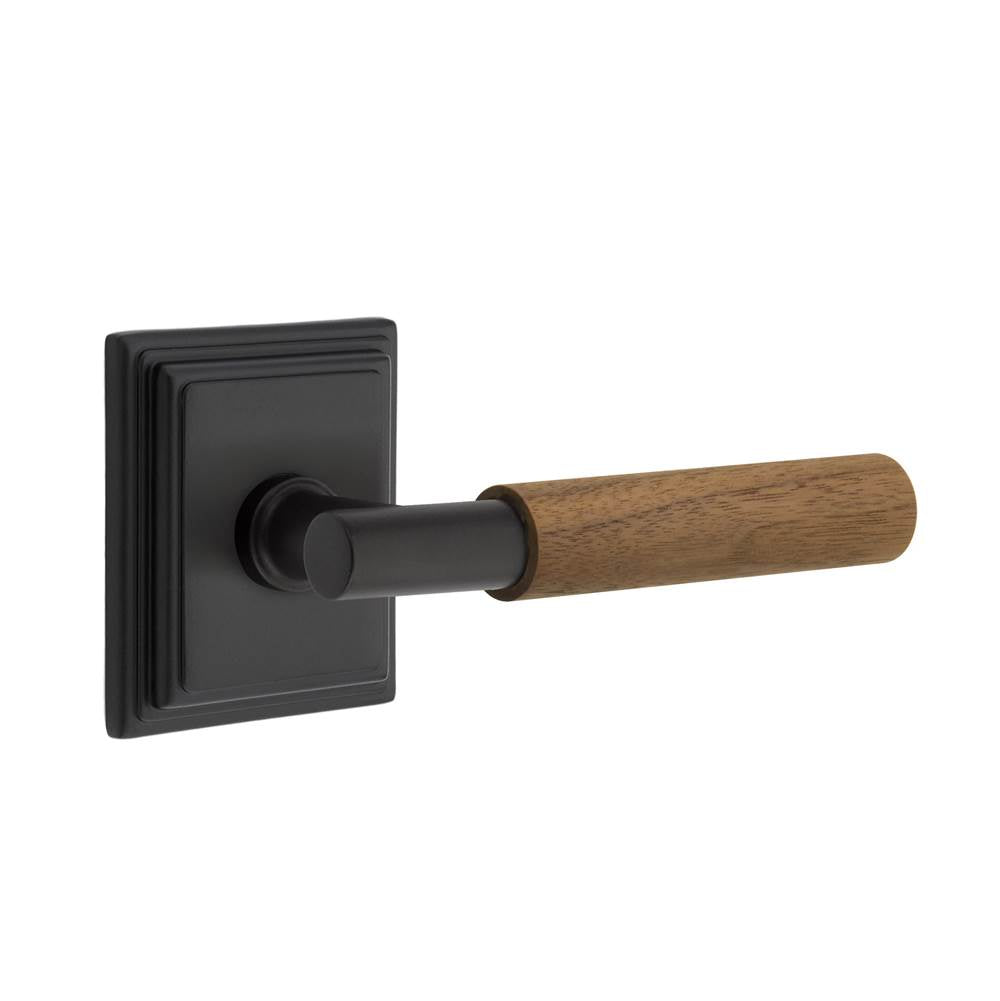 Emtek - Select Dummy, Wilshire Rosette US19, T-Bar Stem US19, Dark Walnut Handle - Flat Black
