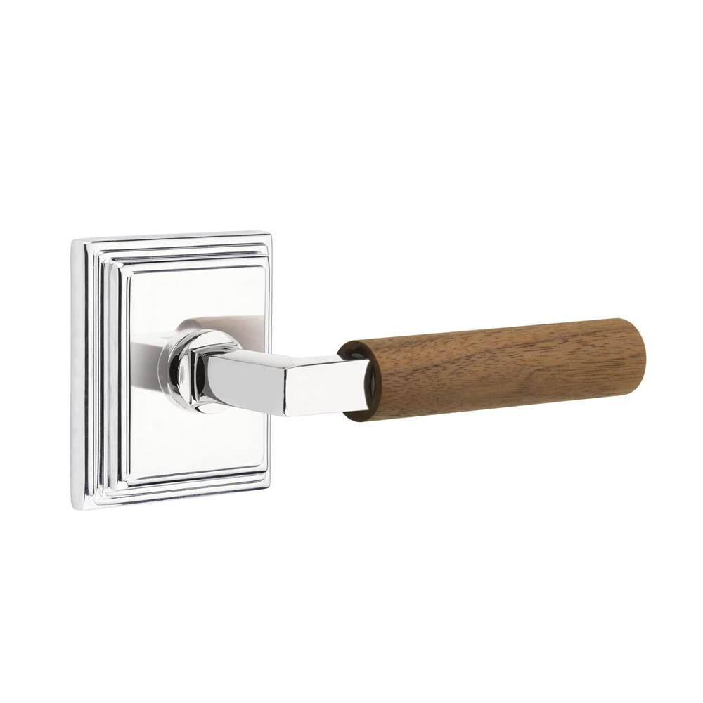 Emtek - Concealed Fastener, Select Privacy, Wilshire Rosette US26, L-Square Stem US26, Dark Walnut Handle - Polished Chrome
