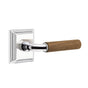 Emtek - Select Passage, Wilshire Rosette US26, R-Bar Stem US26, Dark Walnut Handle, LH - Polished Chrome