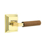 Emtek - Select Privacy, Wilshire Rosette US3NL, L-Square Stem US3NL, Dark Walnut Handle, LH - Unlacquered Brass