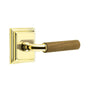 Emtek - Select Privacy, Wilshire Rosette US3NL, R-Bar Stem US3NL, Dark Walnut Handle, LH - Unlacquered Brass